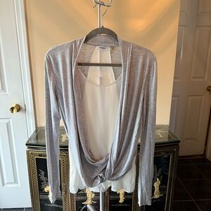 Gray Draped Top by DKNYC